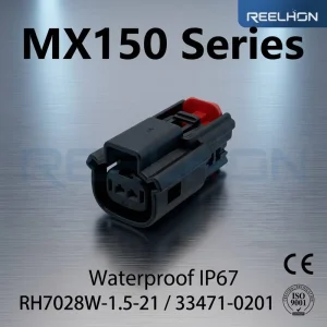 7028W-1.5-21 33471-0201 2 Pin Waterproof Female Sealed MX150 Auto Connector for Automotive Sensor Lighting Harness