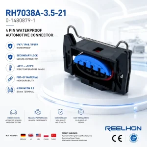 7038A 3.5 21 3 Pin Female Waterproof Automotive Connector 3.5mm Sealed Auto Horn Sensor IgnitionWire Harness Plug with Terminals