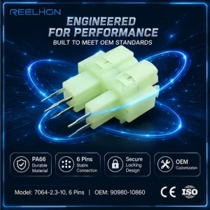 7064 2.3 10 11 Nylon 6 Pin Waterproof Wire Harness Auto Socket Housing Connectors