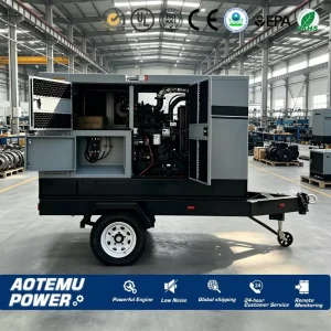 70KVA 180KVA 320KVA Trailer Type Diesel Generator Tropical Radiator ATS Silent Canopy for Municipal Engineering Project
