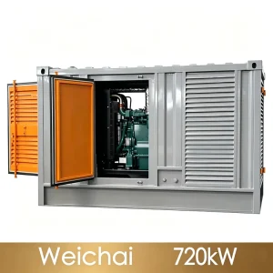 720kW 900kVA Low Noise Diesel Generator Set for Construction Soundproof Silent Type