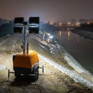 7m 9m Portable Electric Lighting Tower Generator Light Tower Mobile Diesel Gasoline Generator Led 10kva