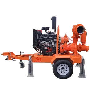 8 Inch OEM Portable Mobile Diesel Engine Water Pump Set Vacuum Assisted