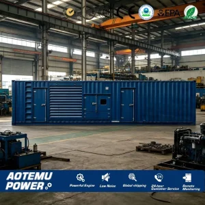 800KW 1000KW 3P Silent Container Diesel Generator Set 50Hz ATS Automatic Switch Containerized Genset for Construction