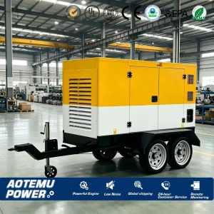 80KW 100KW Trailer Type Diesel Generator 127/220V Dual Voltage ComAp Control Silent Genset for Commercial Backup Power