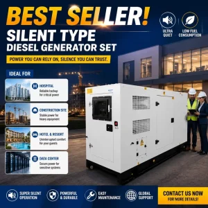 80kVA 64kW Silent Type Diesel Generator Remote Control Water Cooled 24V/12V DC Electric Start Industrial Commercial Use Outdoor