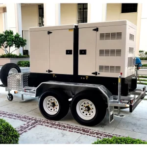 80kva 110kva 150kva Mobile Trailer Diesel Generator Set 400kva Diesel Generator Leroy Somer Auto Start ATS Silent 1800 RPM