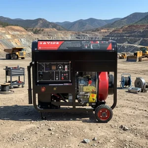 8KW Open Frame Diesel Welder Generator Set Air Cooled Electric Recoil Start 220V 380V Portable Welding Machine Mobile Trailer
