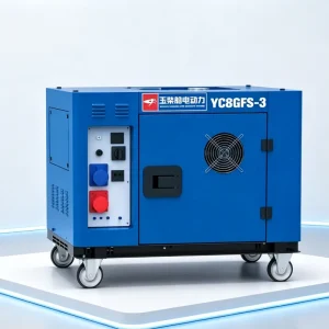 8kW Silent Diesel Generator Set Portable 9kW Max Electric Start Diesel Genset with Wheels AVR 25L Tank 230V 400V 50Hz