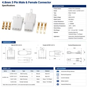 9 Pin 2.8mm Automotive Connector Male Female Plastic Housing with Terminal for Car Wire Harness OEM Supplier