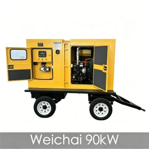 90kW 112kVA Weichai Easy Maintenance Compact for Shop Mobile Trailer Mounted Diesel Generator