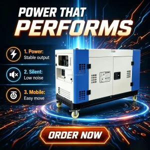 Air Cooling Silent 2 Cylinder Diesel Generator with ATS