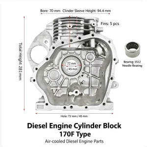 Air-cooled diesel Small Cultivator Generator 170/173/178/186FA188 Cylinder Block Engine Block Crankcase Brand New Parts