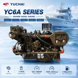 All Model YC6A Series 4 Stroke 6 Cylinder Water Cooled Electric Marine Diesel Engine Pump for Fishing Boat Generator Set