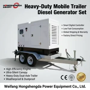 Authorized Cumminss Diesel Generator 20kw 30kva 40kva 50kva 100kva 150kva Trailer Mobile Silent Electric Power Genset Set