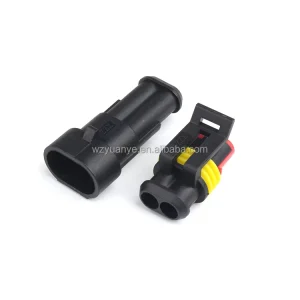 Auto DJ7021-1.5-11/21 282104-1/282080-1 Waterproof Electronic Connectors 2-Pin Male/Female Brass Contacts Nylon Housing