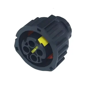 Automotive Electrical Connector Cylindrical Plug 4 Pin Female Shell Copper Contact Nylon IP67 Waterproof Adapter