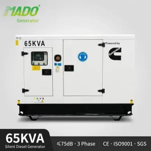 Backup 50kW 65kVA Diesel Generator Silent Type 4BTA3.9 G2 Engine 3 Phase Water Cooled Electric Power Genset