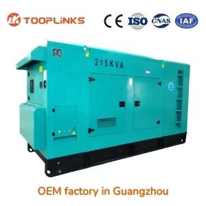 Backup diesel Generator 215kva 172kw Super Silent Type 72db Low Noise Three Phase 50/60hz Genset with ATS for Hotel