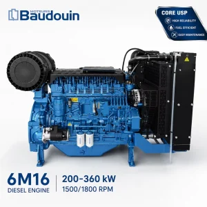 Baudouin 6M16G Series 200 360kw 1500 1800rpm 6 Cylinder Inline Industrial Diesel Engine Genset Use Durable Crankshaft