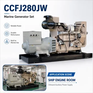 CCFJ280JW NTA855 Series Marine Generator Set 280kW 350KVA 1800RPM Water Cooled EPA Tier2 Electric Start