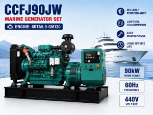 CCFJ90JW 90kW Marine 6BTA5.9-GM120 1800RPM Diesel Generator Set for Passenger Boat Cargo Ship and Harbor Service Vessel