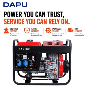CE Approved Ready to Ship 5.5kW Single Cylinder 4 Stroke Air Cooled Electric Start Diesel Generator With ATS and Wheels