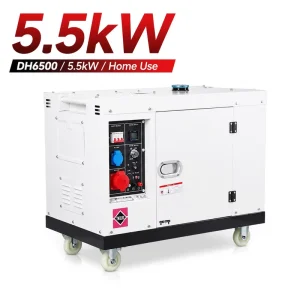 CE Certified 5.5kW 68dB Silent Diesel Generator 1 3 Phase 220V 380V Air Cooled Electric Start DH6500 50 60Hz for USA EU Home