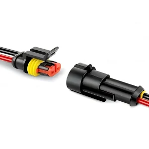 CQL Waterproof 2 Pin Wire AMP Connectors Automotive Connector Wires Kit for Car Truck Motorcycle