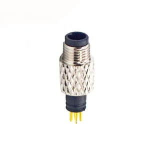 Circular Auto Power Sensor Connector 3 Pin 4 Pin M5 Moldable Male Brass & Stainless Steel IP67 IP68 IP69K Waterproof Solder Cup