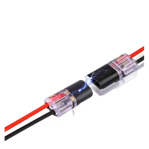 Compact 2 Pin LED Wire Connectors Universal Spring Terminals for Car GPS Toolless Brass Contacts with PC Housing