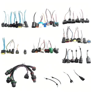Custom Auto Wiring Connector 2 Pin 3 Pin 4 Pin 5 Pin Plastic Pigtails Copper Contacts Car Headlights Fog Lights Custom Harness