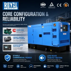 Custom Color 50Hz 60Hz Water Cooled High-end Engine Backup Silent Diesel Generator Set