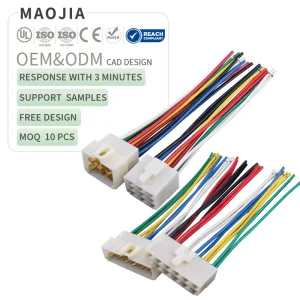 Customizable High Current 6.3mm Automotive Connector 1P 2P 3P 4P 6P Plug Socket