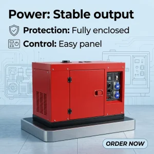 Customize Silent Genset 5kW 7kW 8kW 9kW 10kW 12kW 12kVA 15kVA 18kVA 20kVA 25kVA Backup Power Diesel Generator for Emergency Home