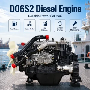 D06S2 114kW 2050rpm Inline 6 Cylinder Turbocharged Water Cooled Diesel Engine for Excavator and Construction Machinery