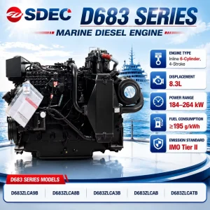 D683 Marine Diesel Engine 6 Cylinder Inline 8.3L Turbocharged Water Cooled High Efficiency Engine for Cargo Ship