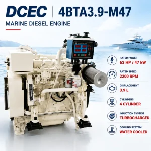 DCEC 4BTA3.9-M47 Marine Diesel Engine 47KW 2200RPM 4 Cylinder Turbocharged Water Cooled Engine for Fishing Boat Generator Pump