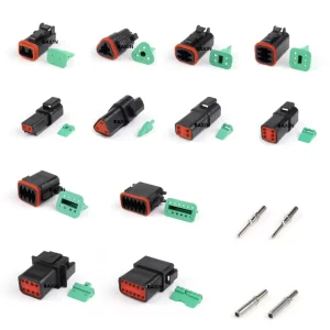 DT04-2P/3P/4P/6P/8P/12P-E004 DT06-2S/3S/4S/6S/8S/12S-E004 Male Female Auto Wiring Black Color Deutsch Connector Dt Series