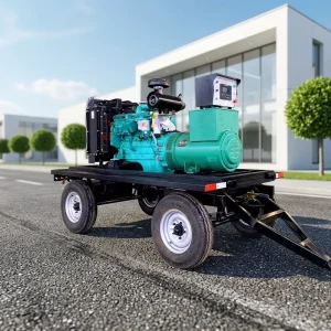 Diesel Generator Set 50Hz Portable Silent Type Open Frame Auto Start Single Three Phase with ATS and Wheels