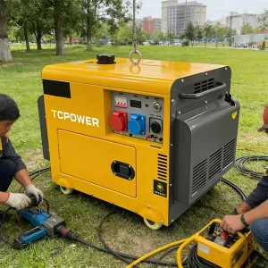 Diesel Silent Single Phase 230V Generator Set 5-12kW 5.5kva Portable Small 50/60Hz ATS with Wheels Remote Control