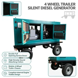 Durable Prime Three Phase 415v Soundproof Canopy Weatherproof Portable Electric Industrial 120 Kw Diesel Generator