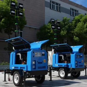 EPA Certified Mobile Mining Diesel Light Tower Diesel Generator IP67 Rated 360 Beam Angle Halogen LED Lamps for Outdoor