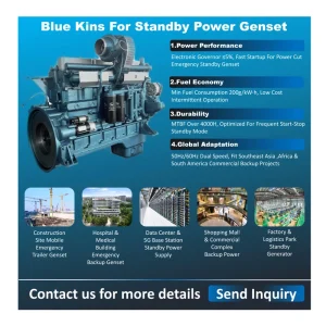 Emergency Power Genset Engine 450KW 563KVA 604HP 50Hz Diesel Engine Assembly for Hotel Hospital Industrial Park Standby Power