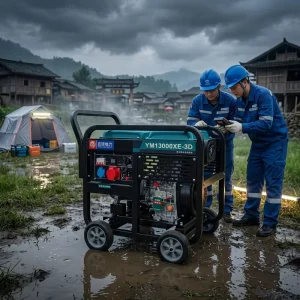 Energy Saving 9KW Open Frame Diesel Generator Super Silent Air Cooled 50 60Hz 3000rpm Single Phase 12V DC Electric Start Genset
