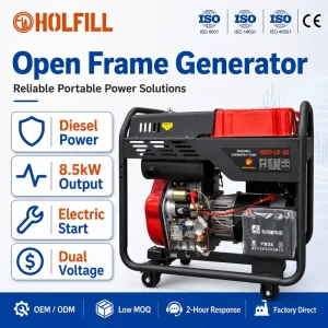 Factory Direct Open Frame Portable Diesel Inverter Generator for Construction Site Power Projects