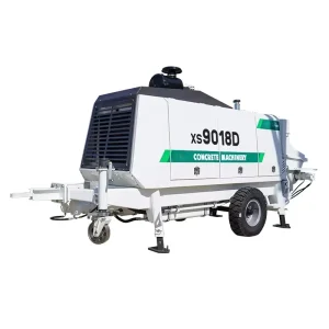 Factory Directly Delivery Mobile 95m³/H Trailer Mounted Concrete Line Pump XS9018D With 130m Horizontal Pumping Distance