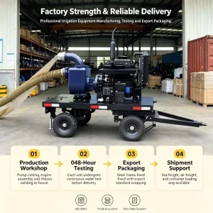 Factory Price Diesel Movable 50hp 80hp 8 inch Self priming Water Pump Generator for Farm Irrigation