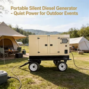 Flexible Moving Diesel Generator 40Kw Portable 3 Phase Trailer Mounted Diesel Generator Quiet 100Kva Diesel Generator on Wheels