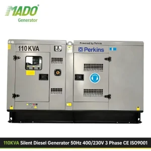 For 1104C 44TAG2 Diesel Engine 100kva 110kva 80kw 88kw Silent Type Generator with ATS 3 Phase 4 Wire Backup for Hotel Use